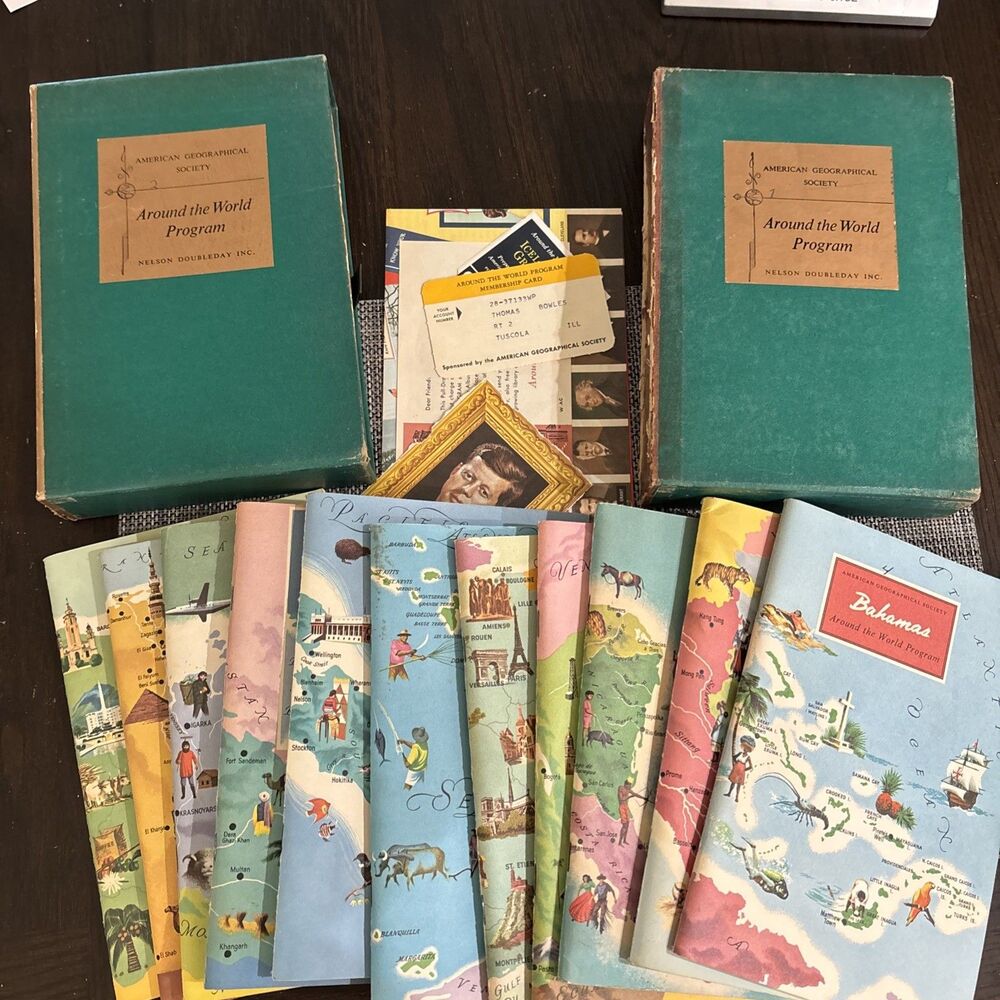 1960s American Geographical Society Around the World Program 2 Cases & 11 Books